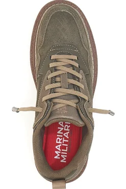 Sneakers verdi fondo a contrasto Marina Militare MM793