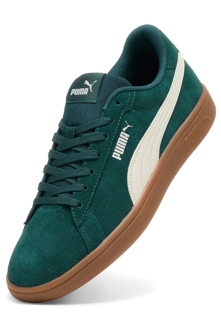 Sneakers verdi in pelle scamosciata con suola marrone Puma Smash 3.0