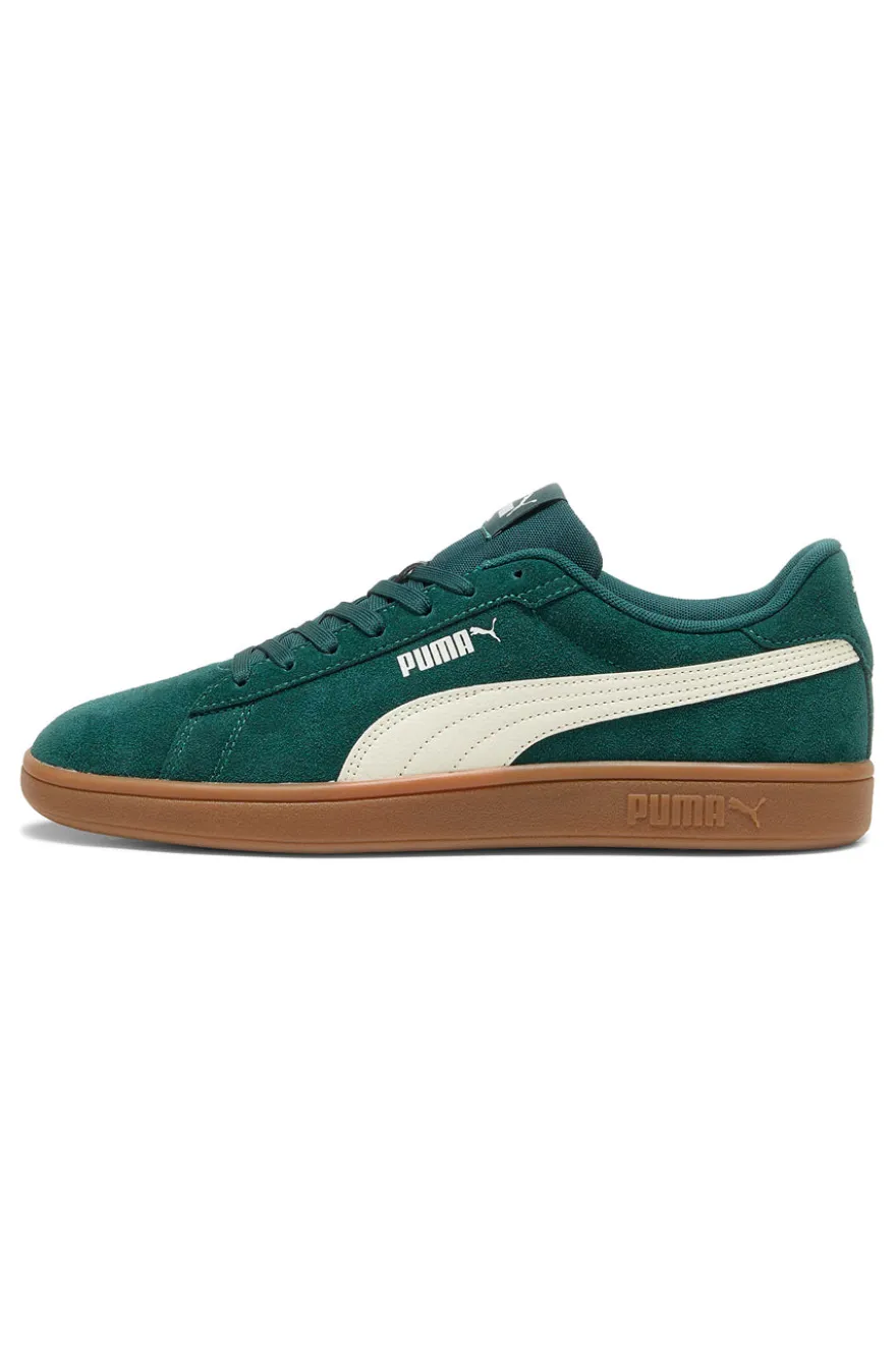 Sneakers verdi in pelle scamosciata con suola marrone Puma Smash 3.0