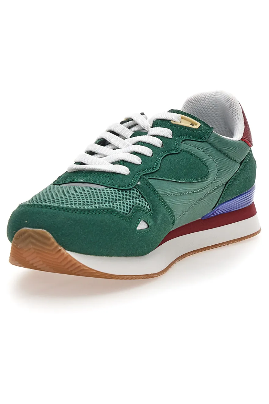 Sneakers verdi in tessuto con dettagli scamosciati Gas OMY MIX