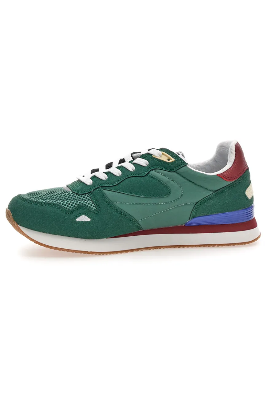 Sneakers verdi in tessuto con dettagli scamosciati Gas OMY MIX
