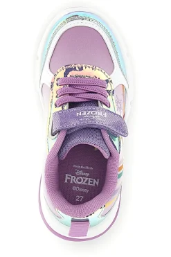Sneakers viola bianco stampa Frozen luci strappi Frozen D14306