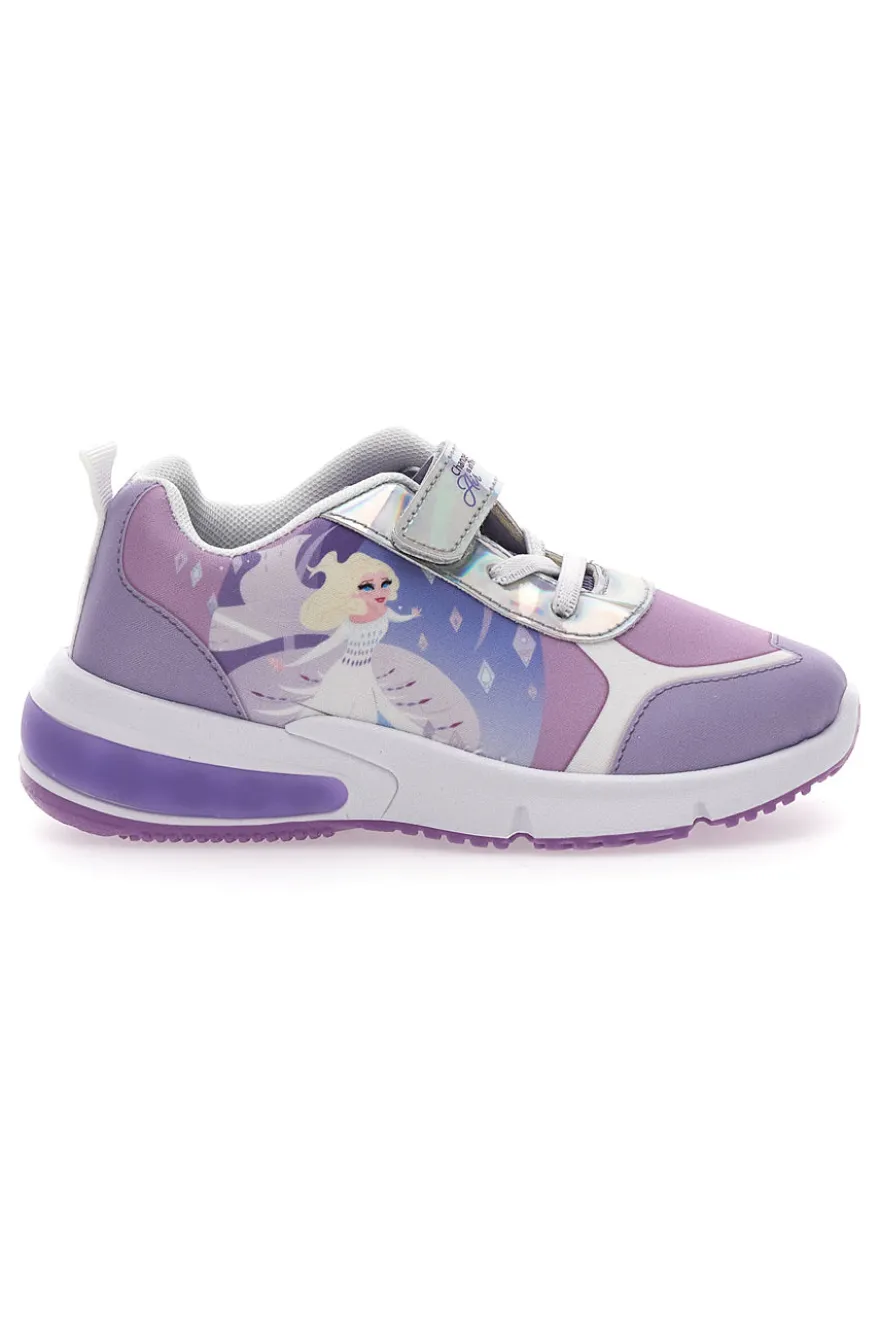 Sneakers Viola Con luci e Strappo in Velcro Frozen D11551M