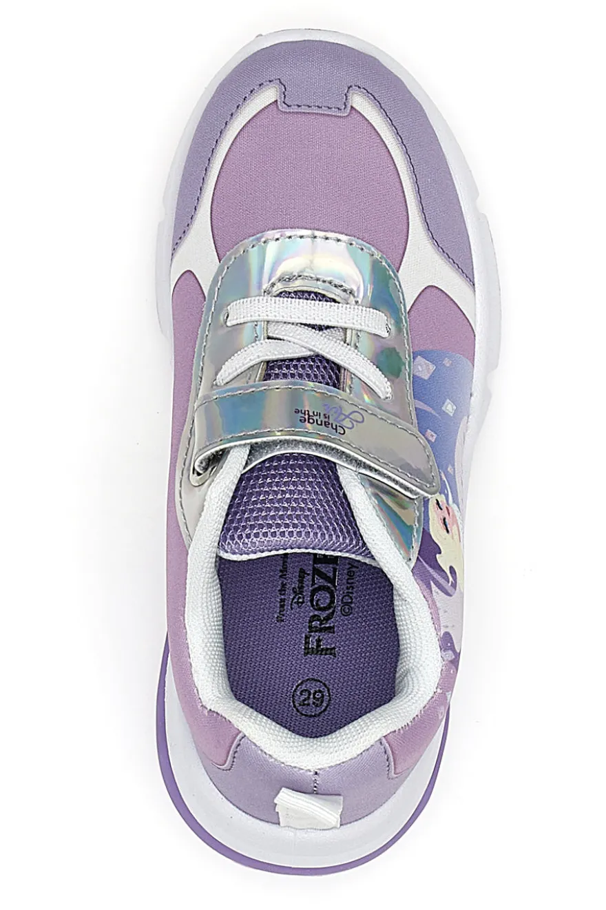 Sneakers Viola Con luci e Strappo in Velcro Frozen D11551M