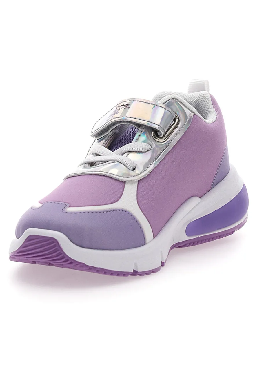 Sneakers Viola Con luci e Strappo in Velcro Frozen D11551M