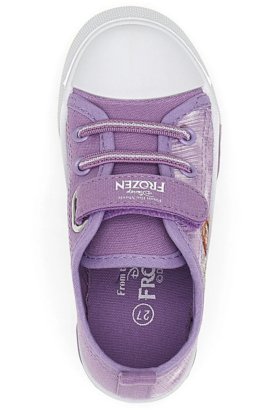 Sneakers Viola Con Luci e Strappo in Velcro Frozen D11542M