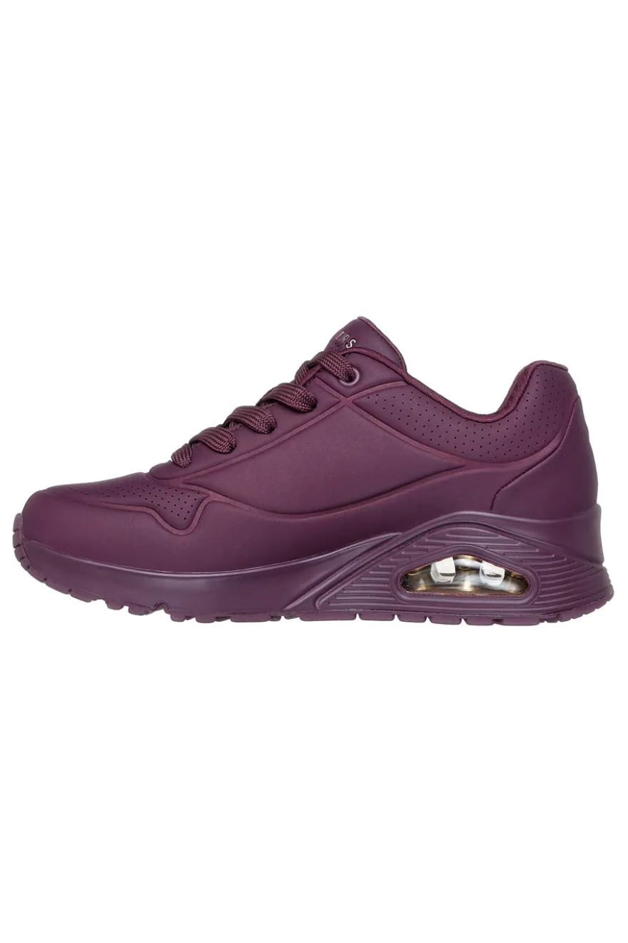 Sneakers viola con suola ammortizzata Air-Cooled Memory Foam Skechers Uno Stand On Air