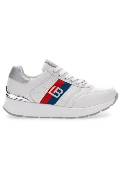 Sneakers white/silver con zeppa Laura biagiotti 8408