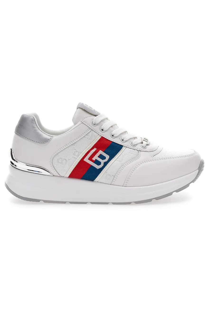 Sneakers white/silver con zeppa Laura biagiotti 8408