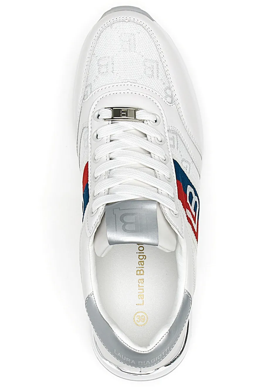 Sneakers white/silver con zeppa Laura biagiotti 8408