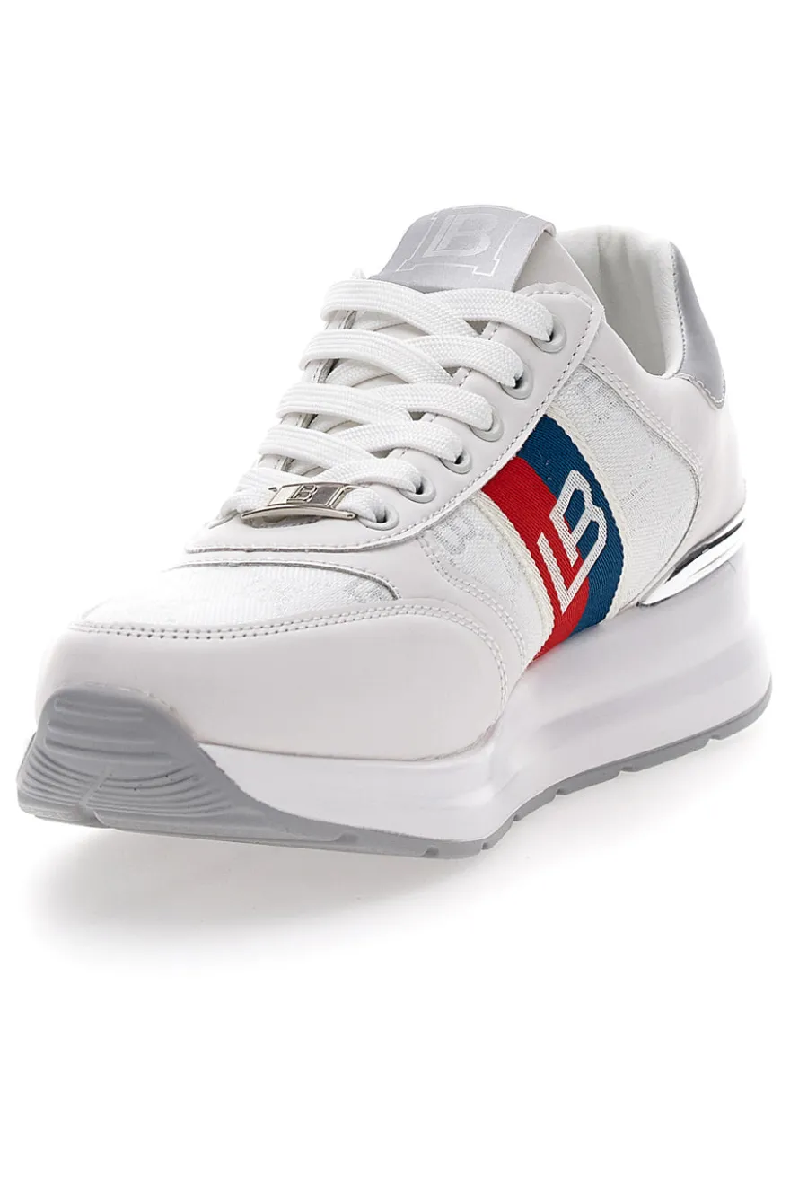 Sneakers white/silver con zeppa Laura biagiotti 8408
