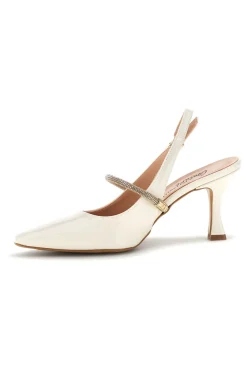 Spitze beige Pumps mit Riemen Pittarello couture 8330