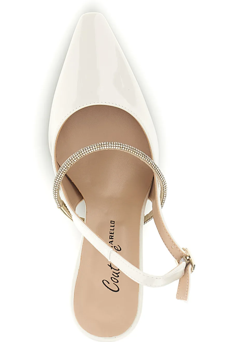 Spitze beige Pumps mit Riemen Pittarello couture 8330