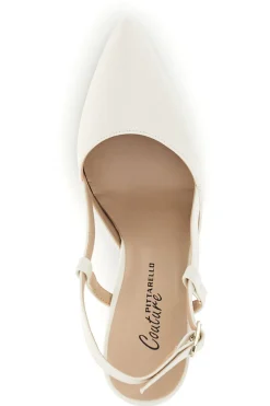 Spitze cremefarbene Slingback-Schuhe mit Riemen Pittarello couture 1922