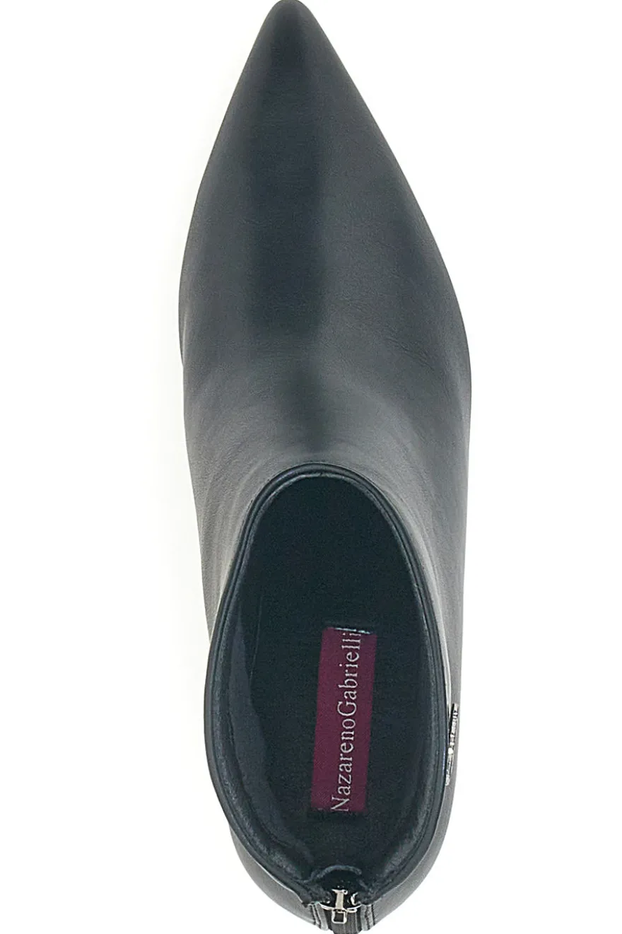 Spitze schwarze Stiefeletten mit mittelhohem Absatz NAZARENO GABRIELLI 3707