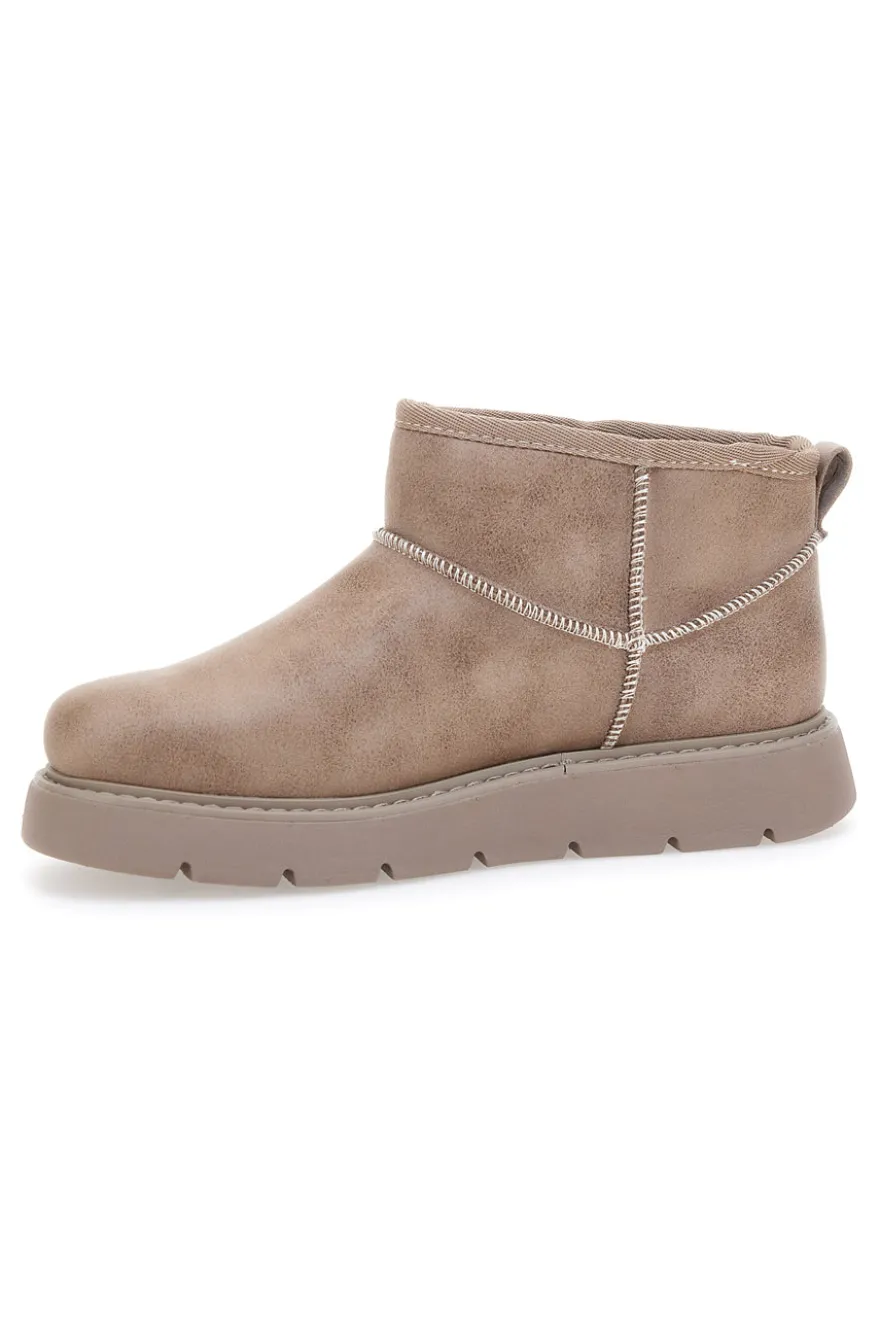 Stivaletti alla caviglia beige con pelo Skechers Keepsakes Lite - Snowbird