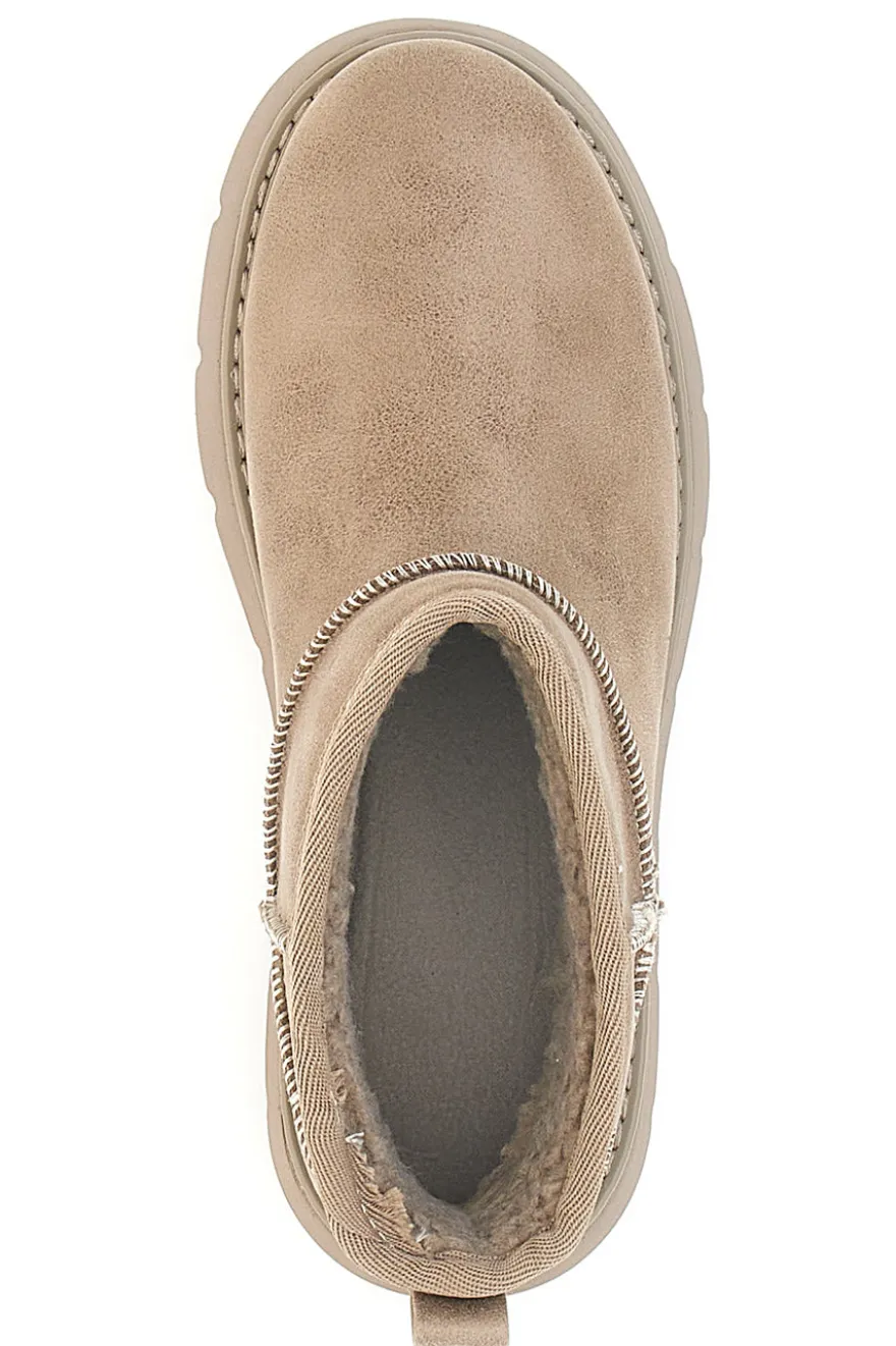 Stivaletti alla caviglia beige con pelo Skechers Keepsakes Lite - Snowbird