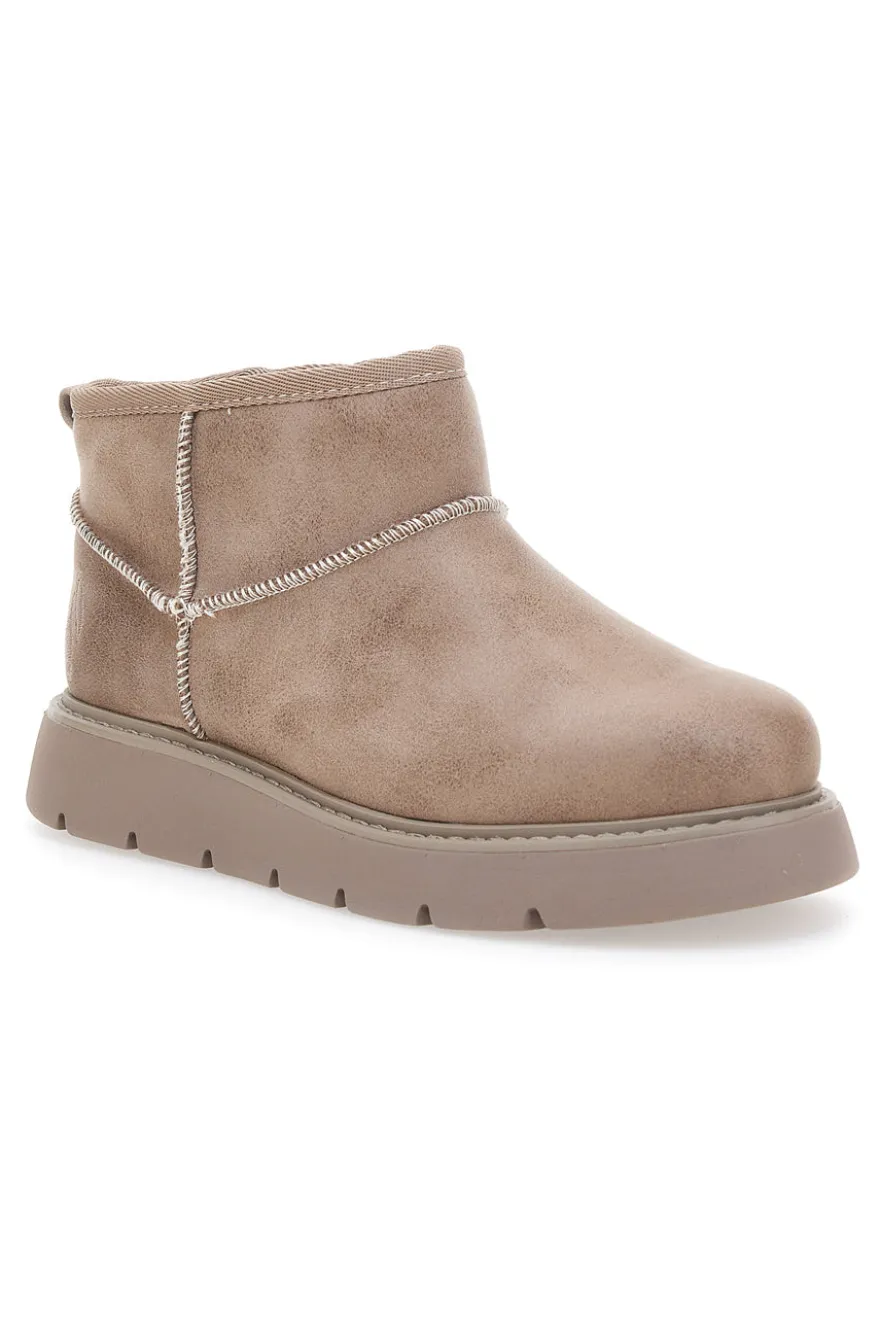 Stivaletti alla caviglia beige con pelo Skechers Keepsakes Lite - Snowbird
