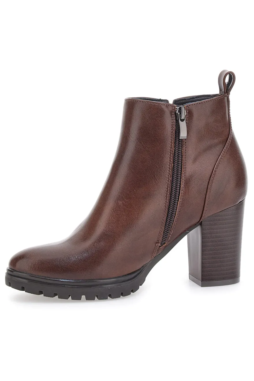 Stivaletti Ankle Boots Marroni Con Tacco 8 cm CAFE' COST 16807213