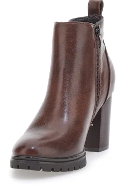 Stivaletti Ankle Boots Marroni Con Tacco 8 cm CAFE' COST 16807213