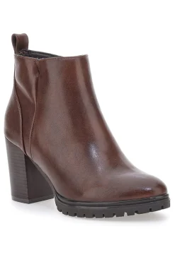 Stivaletti Ankle Boots Marroni Con Tacco 8 cm CAFE' COST 16807213