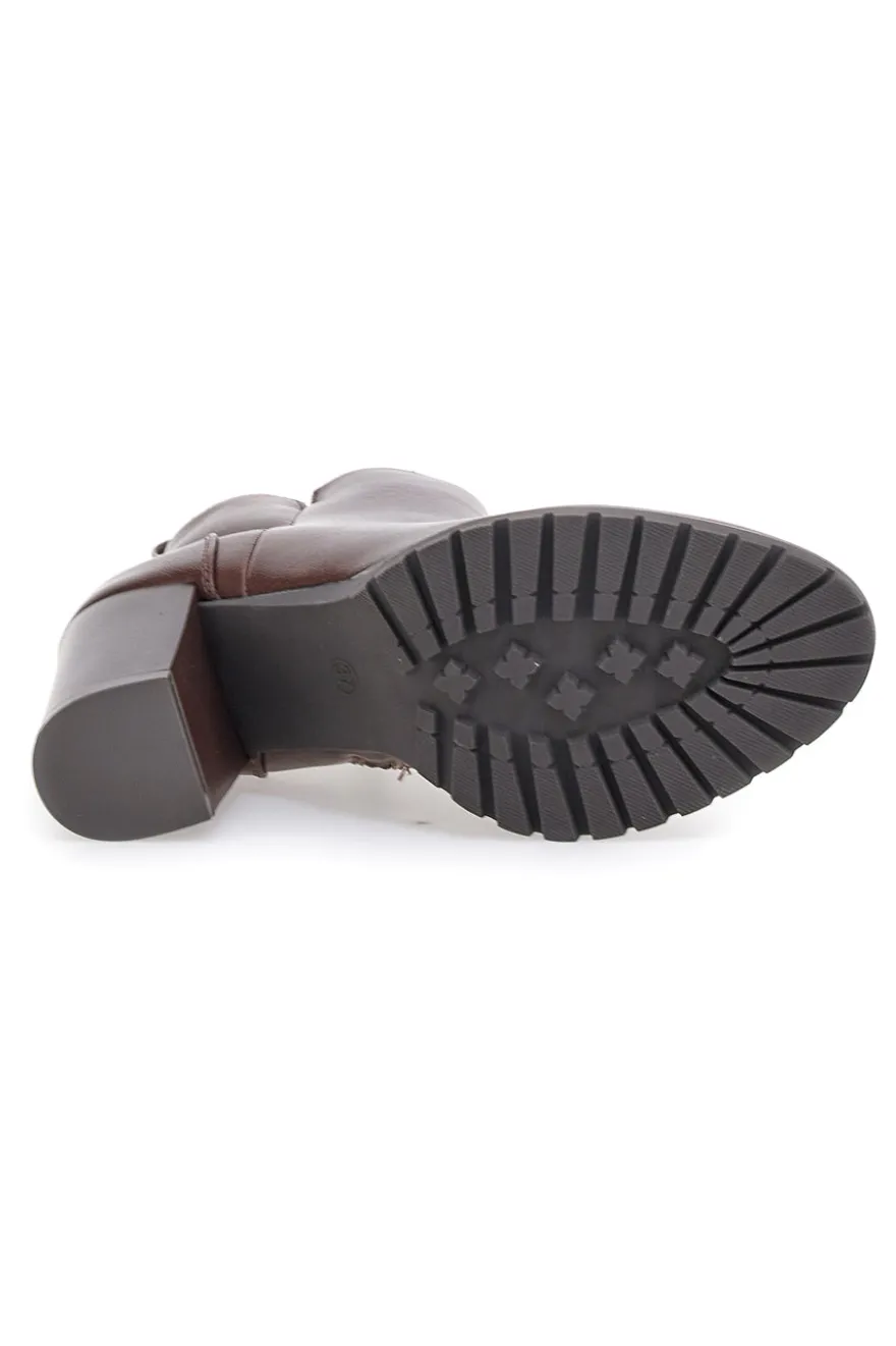 Stivaletti Ankle Boots Marroni Con Tacco 8 cm CAFE' COST 16807213