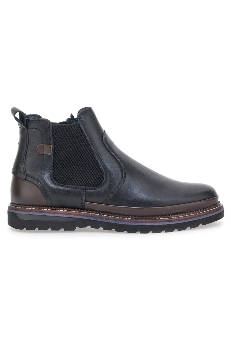 Stivaletti Beatles Chelsea boots marroni e neri in vera pelle con fondo carrarmato Pittarello Eco 252480052