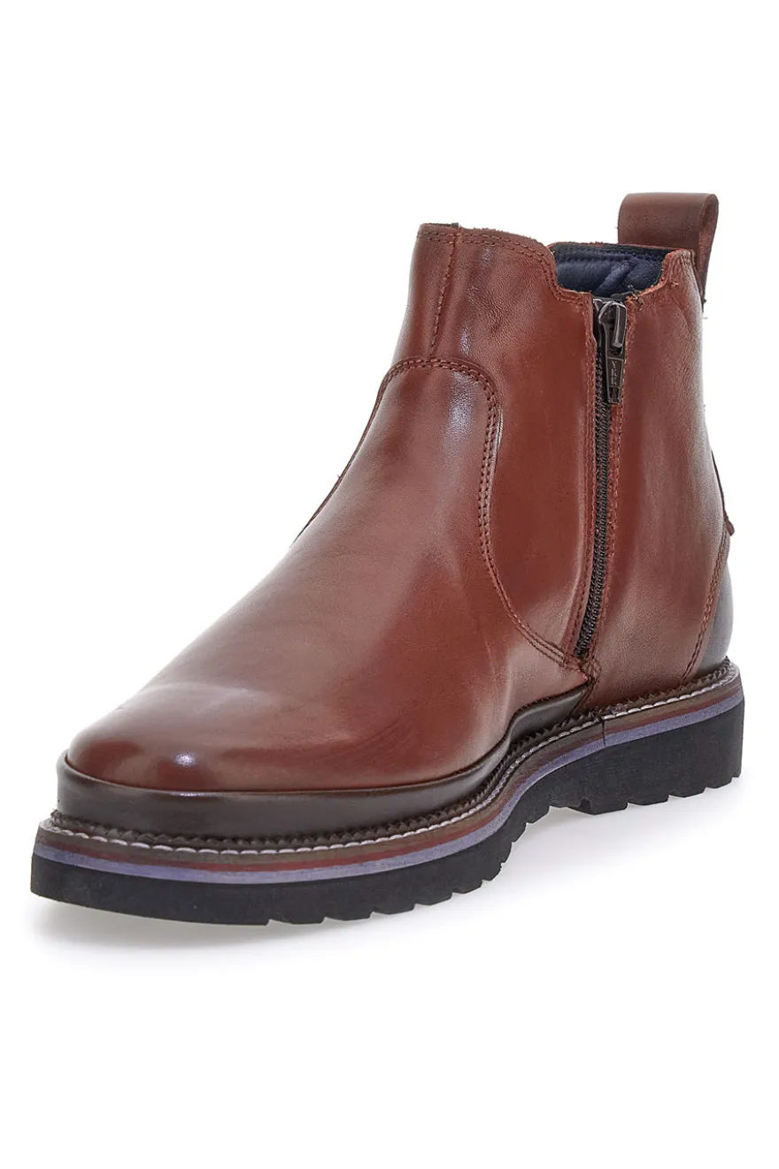 Stivaletti Beatles Chelsea boots marroni in vera pelle con fondo carrarmato Pittarello Eco 252480052