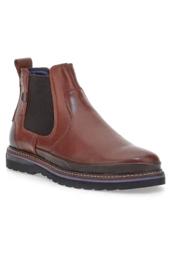 Stivaletti Beatles Chelsea boots marroni in vera pelle con fondo carrarmato Pittarello Eco 252480052