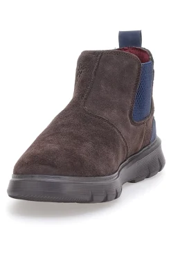 Stivaletti beatles marroni in camoscio con suola sportiva Marina militare MM983