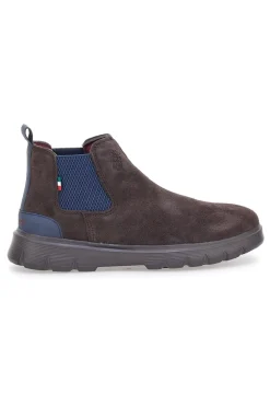 Stivaletti beatles marroni in camoscio con suola sportiva Marina militare MM983