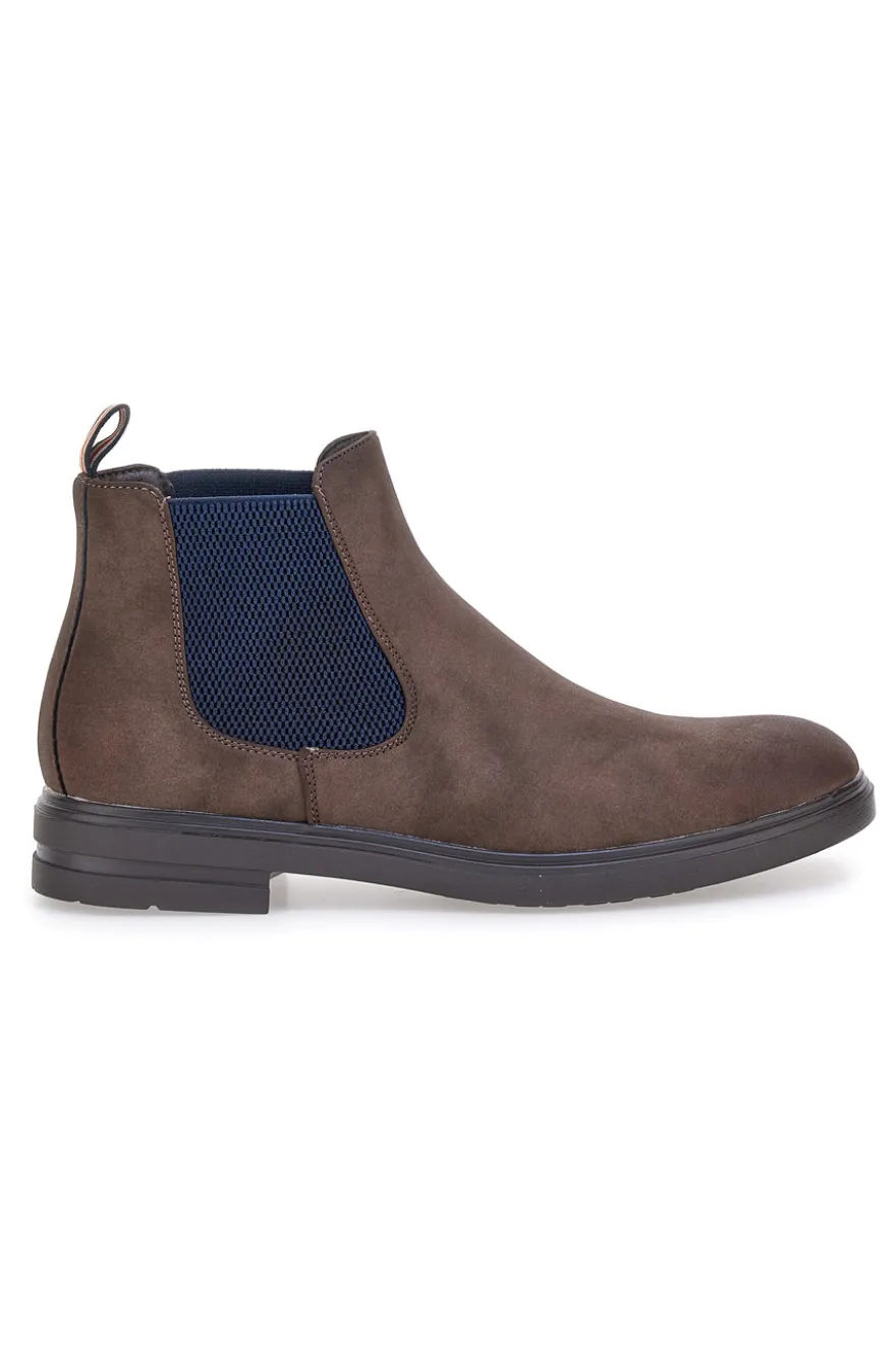Stivaletti beatles marroni effetto spazzolato con elastici Johes land 180141