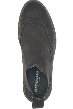Stivaletti Beatles marroni in camoscio con lavorazione brogue Pittarello 44