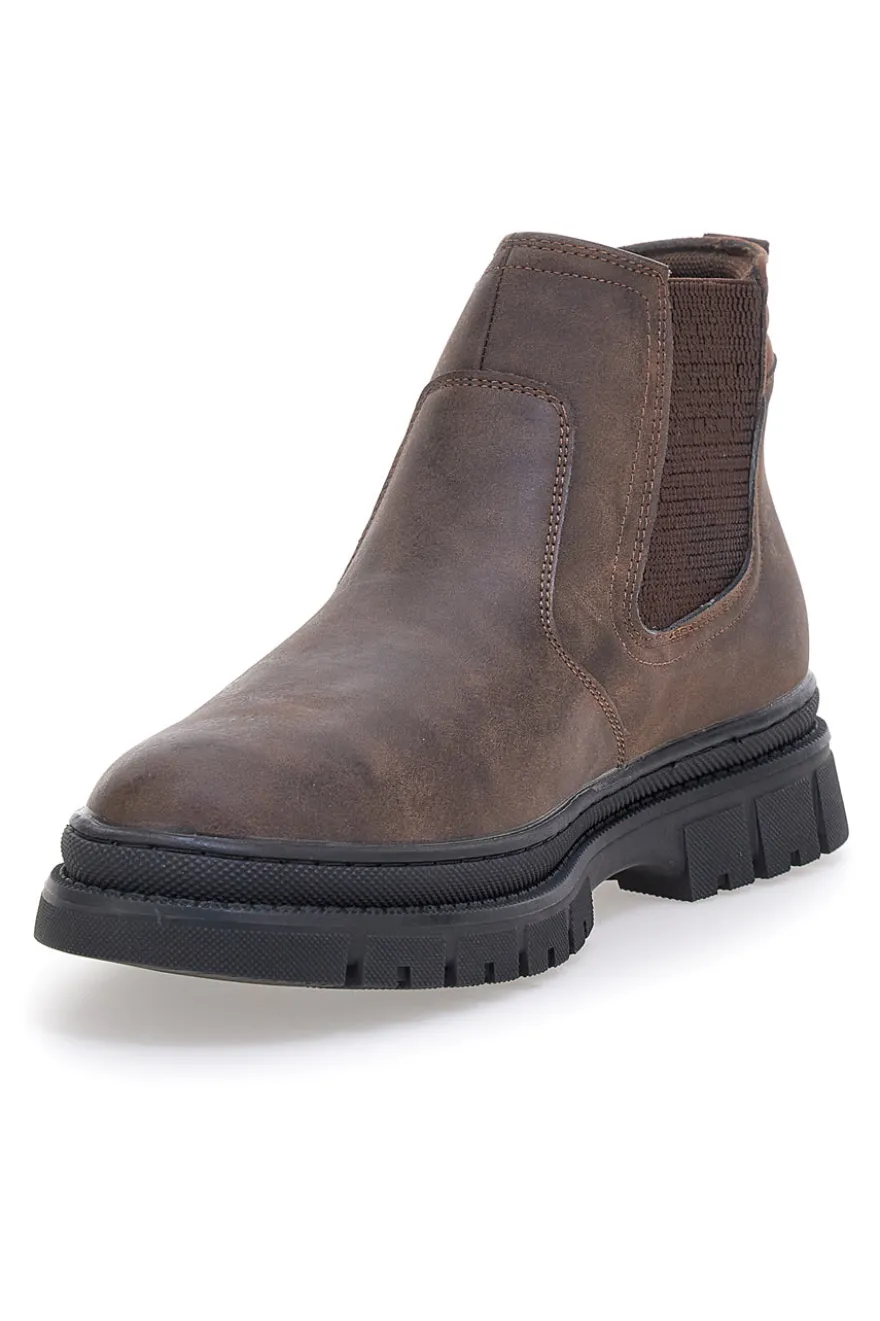Stivaletti Beatles marroni con inserti elastici Canguro CA877
