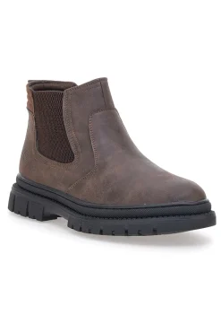 Stivaletti Beatles marroni con inserti elastici Canguro CA877