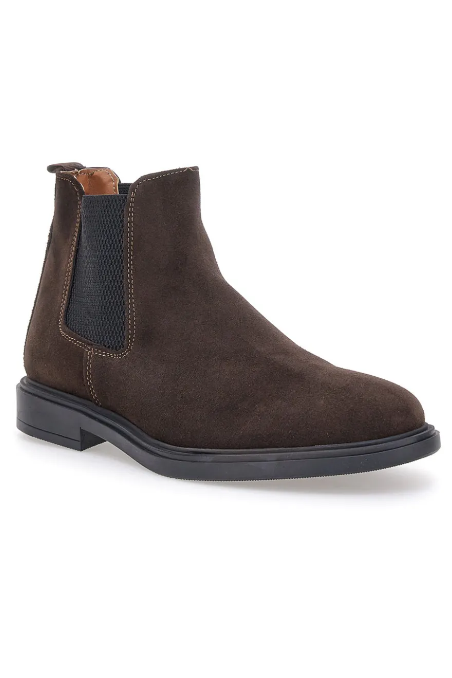 Stivaletti Beatles Marroni in Vera Pelle con Elastici Laterali MAX DILLAN 6991