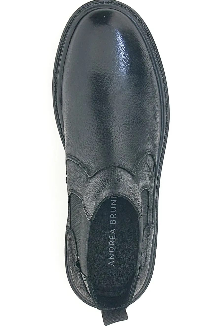 Stivaletti Beatles neri con inserti elastici Andrea Bruni 1293A02