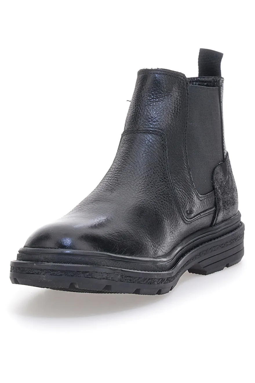 Stivaletti Beatles neri con inserti elastici Andrea Bruni 1293A02