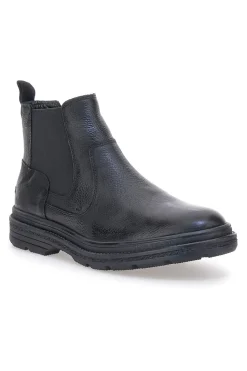 Stivaletti Beatles neri con inserti elastici Andrea Bruni 1293A02