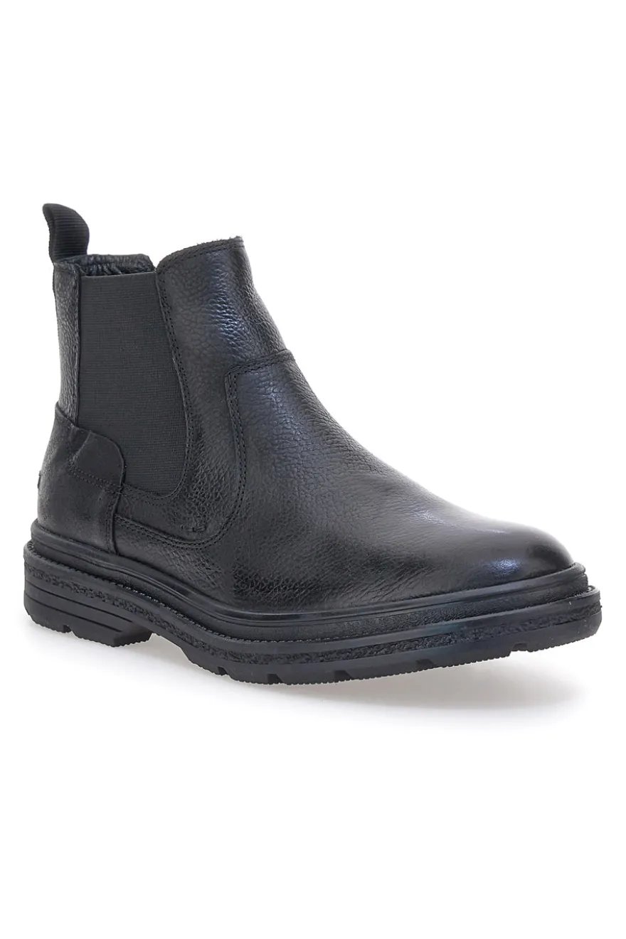 Stivaletti Beatles neri con inserti elastici Andrea Bruni 1293A02