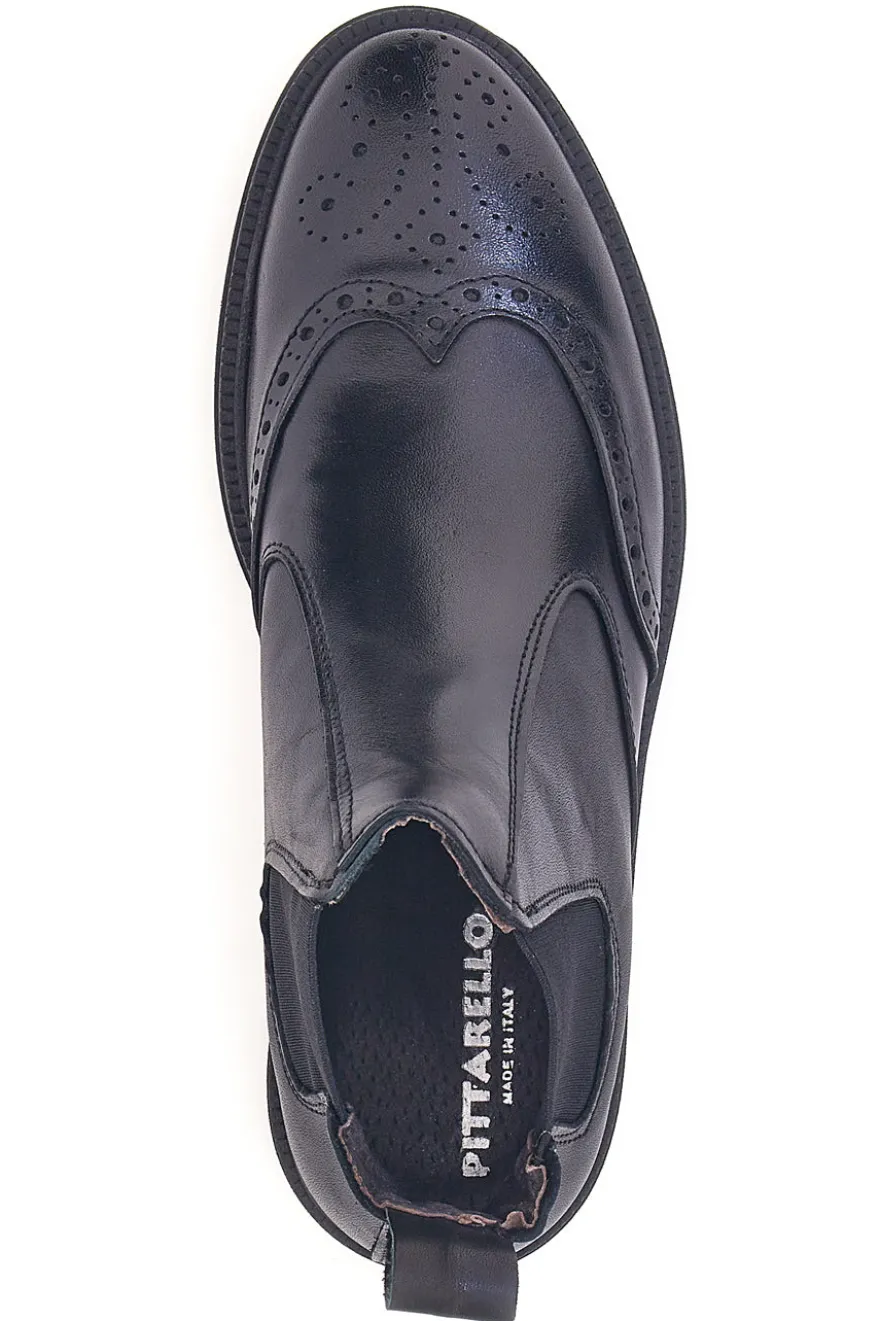 Stivaletti Beatles neri in pelle stile inglese con coda di rondine Pittarello 10