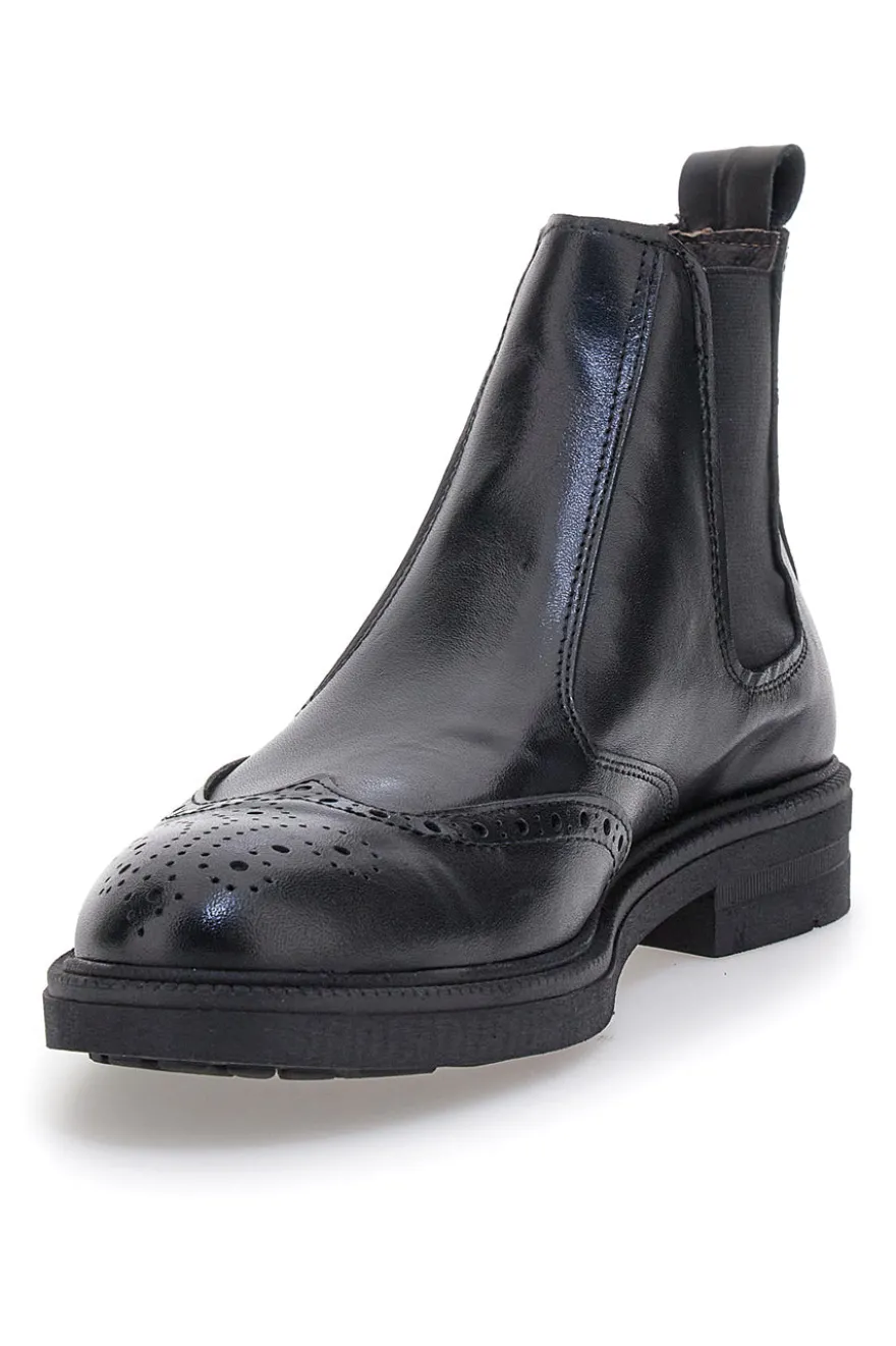 Stivaletti Beatles neri in pelle stile inglese con coda di rondine Pittarello 10