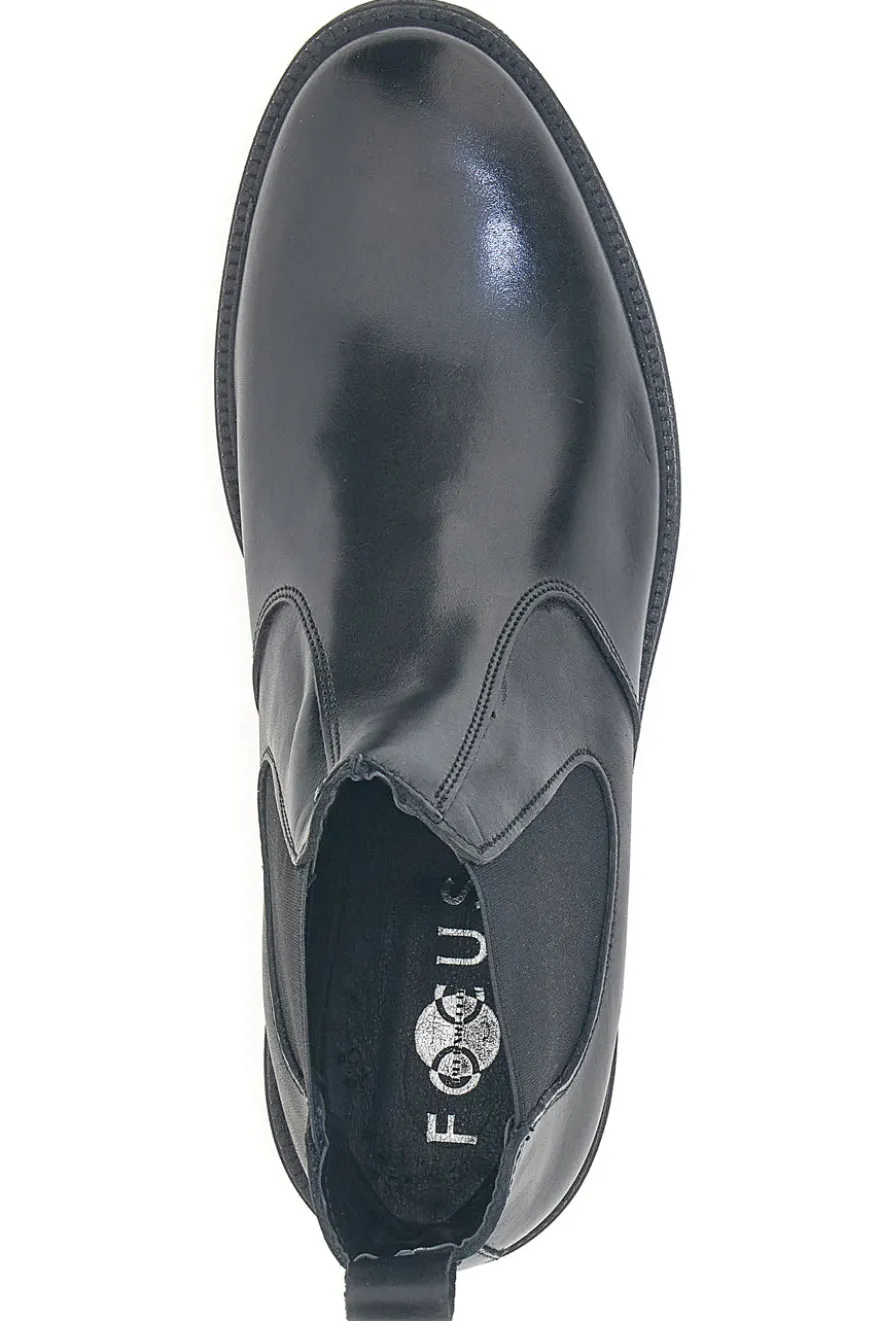 Stivaletti Beatles neri in pelle con inserti elasticizzati Pittarello Focus 042
