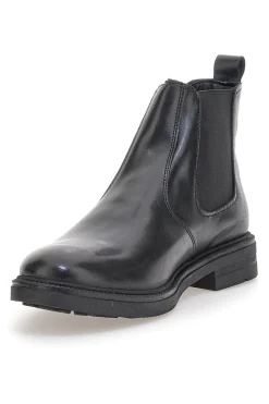 Stivaletti Beatles neri in pelle con inserti elasticizzati Pittarello Focus 042