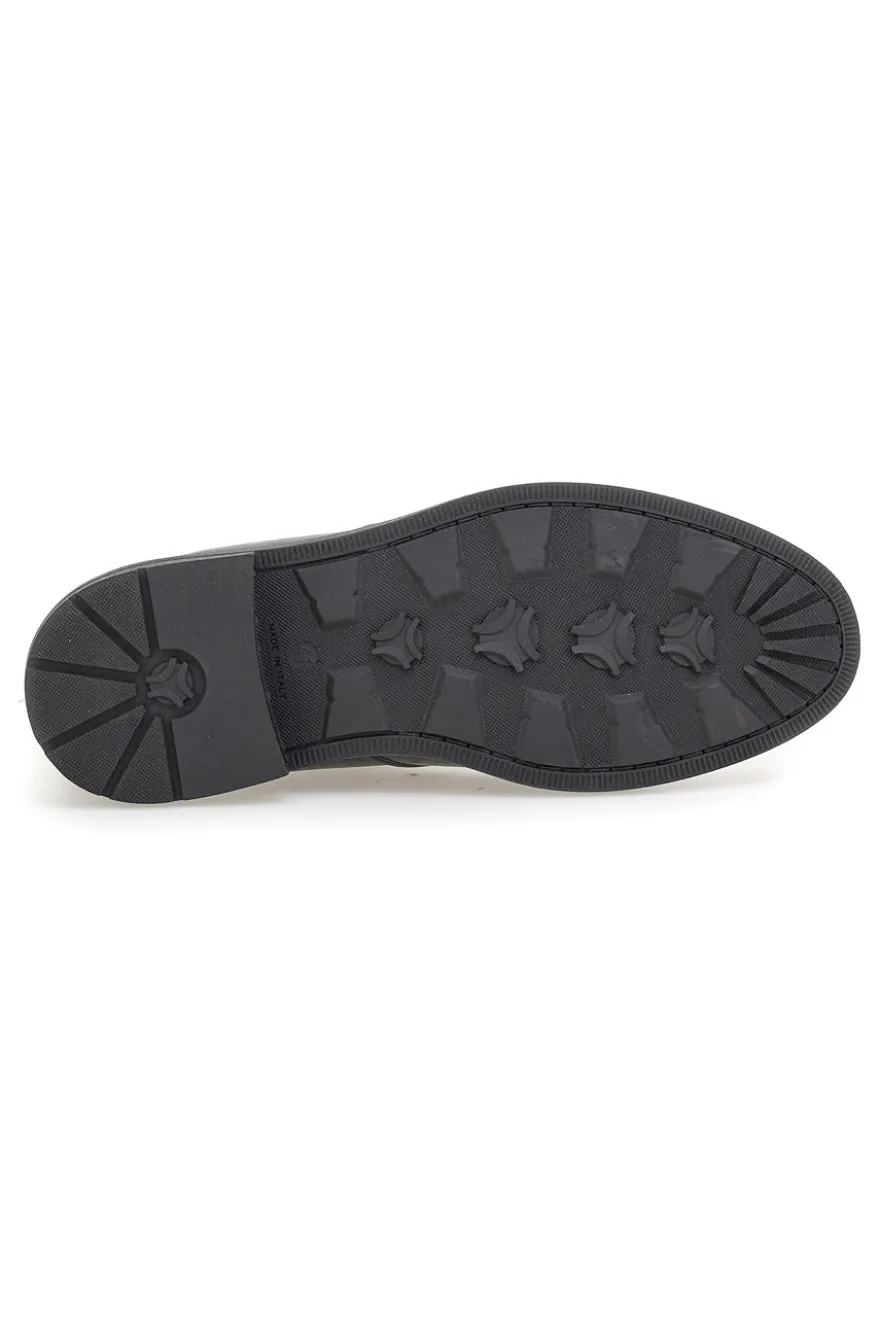 Stivaletti Beatles neri in pelle con inserti elasticizzati Pittarello Focus 042