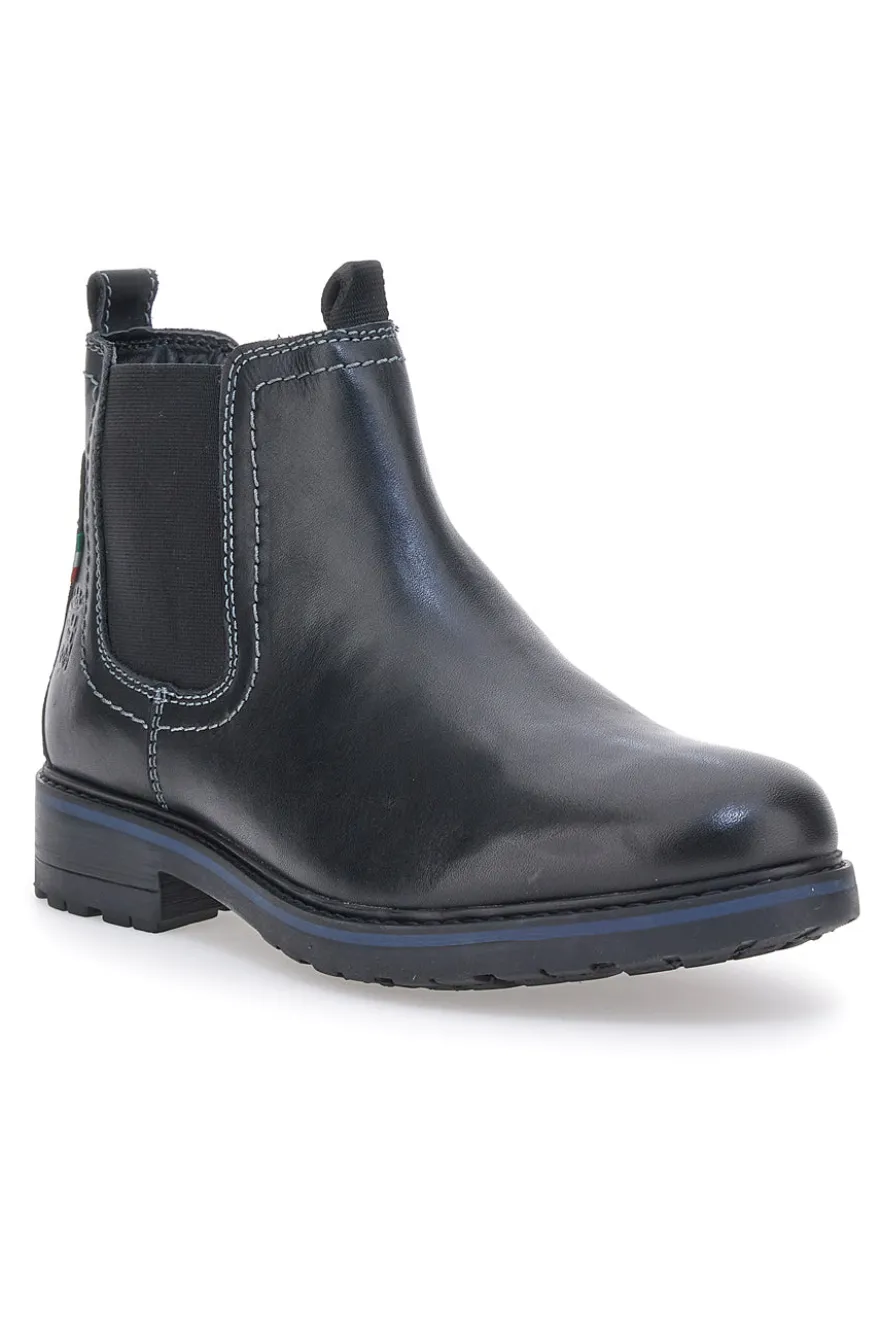 Stivaletti Beatles Neri In Vera Pelle Marina Militare 1424