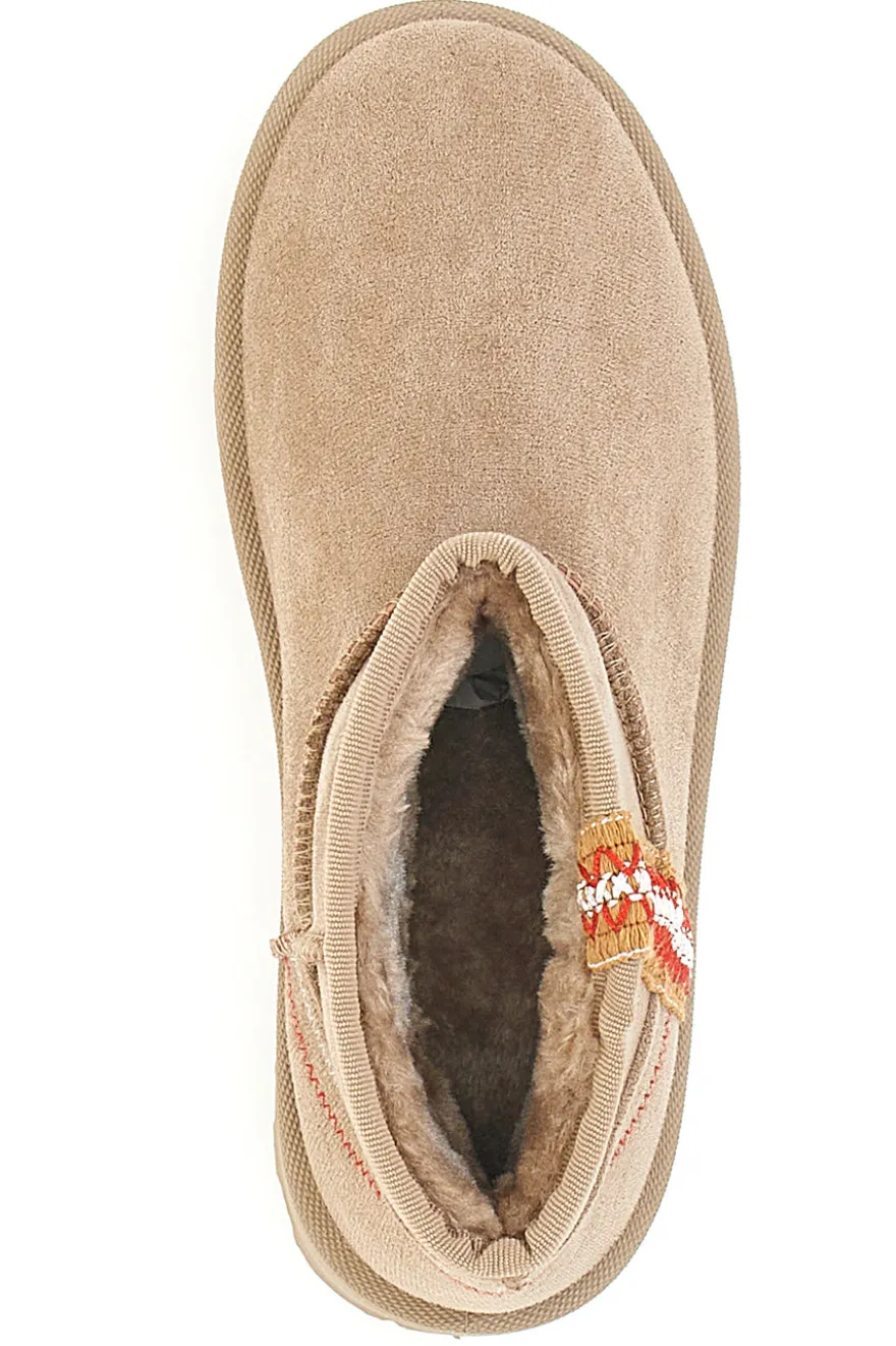 Stivaletti Beige Con Pelo e Flatform ME&ME 002