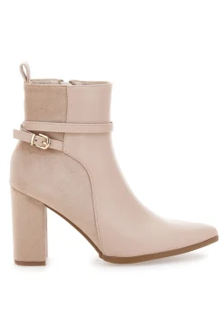 Stivaletti beige con tacco alto e cinturino alla caviglia Le Havre Paris 6001