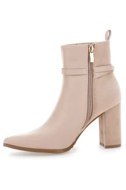 Stivaletti beige con tacco alto e cinturino alla caviglia Le Havre Paris 6001