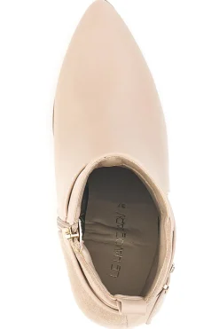 Stivaletti beige con tacco alto e cinturino alla caviglia Le Havre Paris 6001